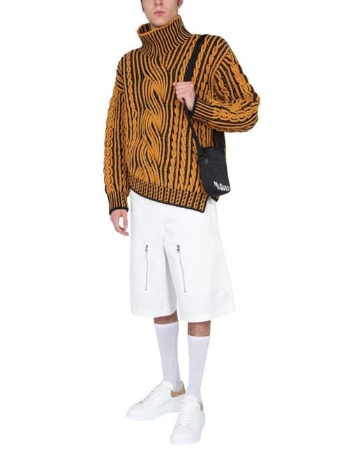 McQueen White Japanese Gabardine Shorts for men