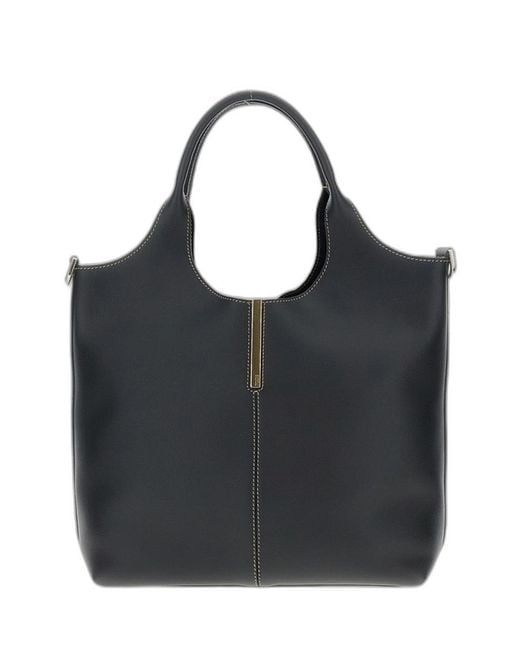 Tod's Black Tods Leather Small Shopping Bag