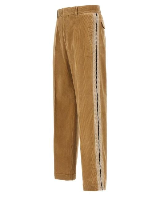 Palm Angels Natural 'Corduory Suit Tape' Pants for men