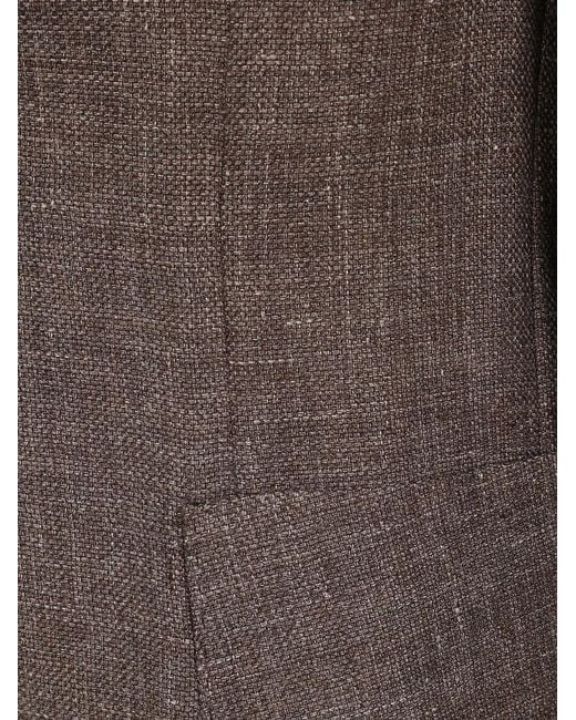 Barba Napoli Brown Easy Single Breast Jacket for men