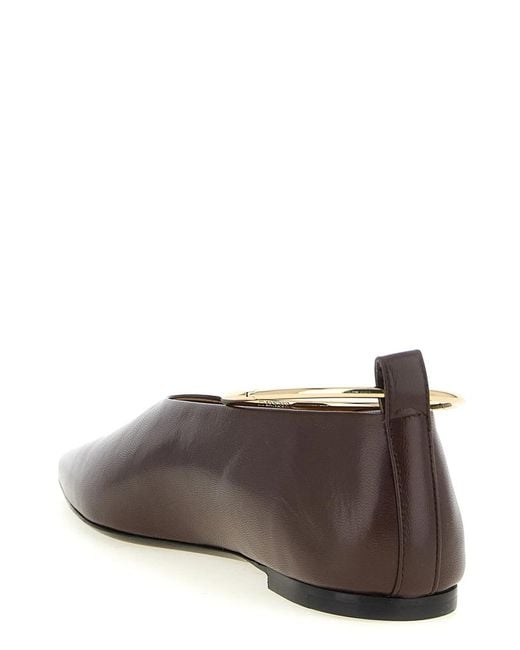 Jil Sander Brown 'Ring' Ballet Flats