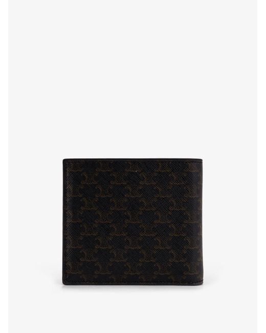 Céline Black Triomphe Canvas Bi-Fold Wallet for men