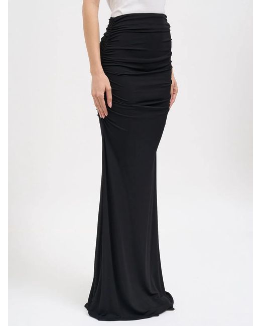 Elisabetta Franchi Black Long Viscose Skirt