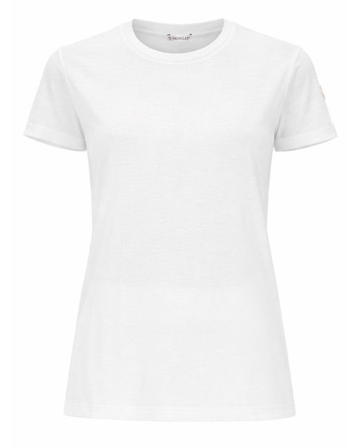 Moncler White T-Shirt With Logo