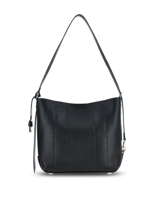 Hogan Black Hocket Small Leather Hobo Bag
