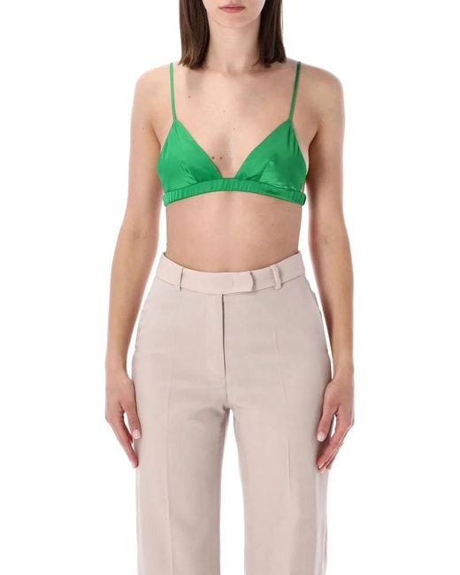 Frankie Shop Green Nina Satin Bralette