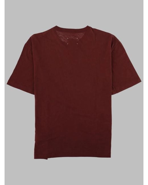 Maison Margiela Red T-Shirt Con Stampa for men