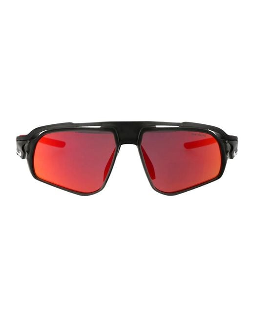 Nike Red W/ Mirror Matte Anthracite Acetate Sunglasses