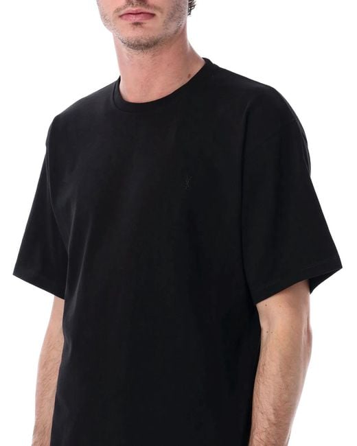 Saint Laurent Black Cotton T-Shirt for men