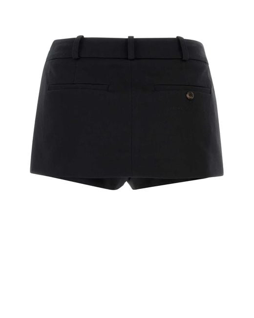 Alexander Wang Black Mid-Rise Mini Skort W/ Side Slit Zippers