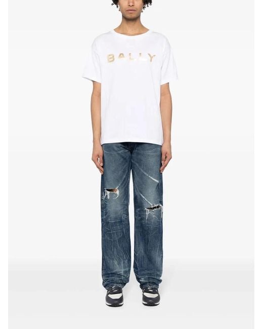 Bally White Cotton T-Shirts And Polos for men