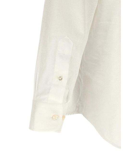 Etro White Paisley Shirt Shirt And Blouse for men