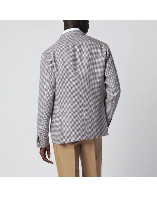 Tagliatore Gray Singlebreasted Jacket With Pattern for men