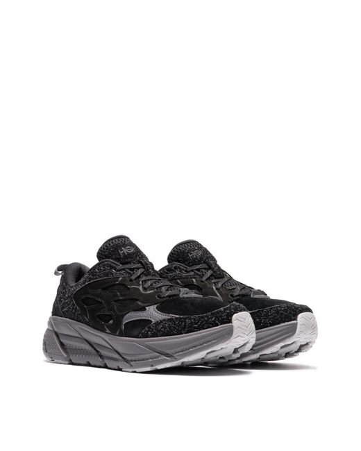 Hoka One One Black Clifton L Suede Tp Sneakers for men