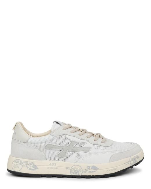 Premiata White Calf Leather Sneaker for men