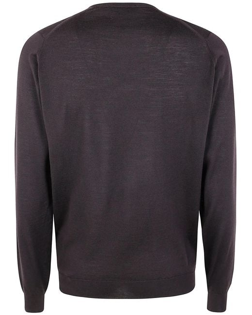 John Smedley Blue "Lundy" Round Neck Pullover for men