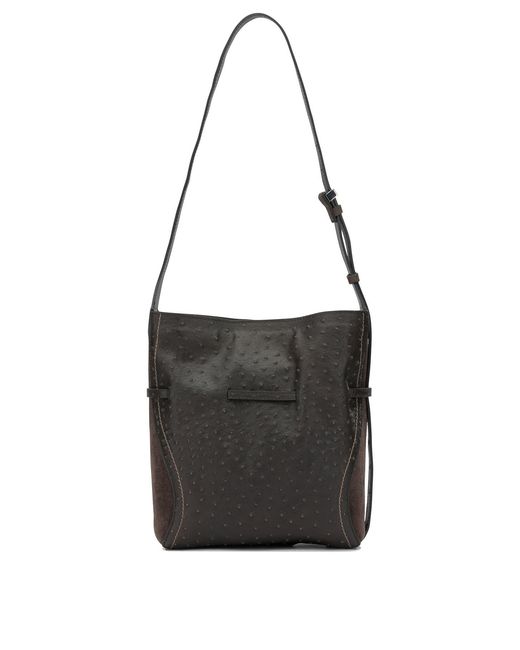 Gianni Chiarini Black Cow Leather Polyester Polyurethane Cotton Shoulder Bags
