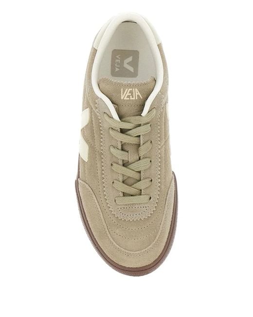 Veja Brown Cream Leather Flat Shoes for men