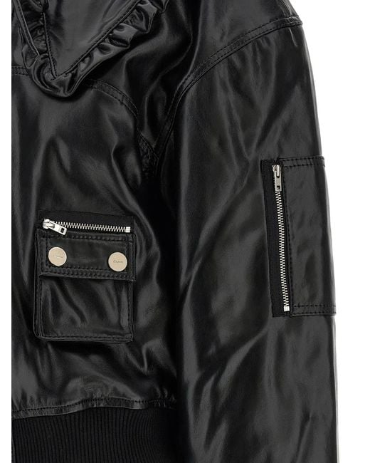 Ganni Black '7093 Future' Bomber Jacket