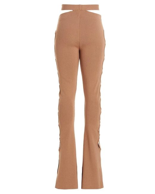 ANDREADAMO Natural Cut Out Pants With Lacing