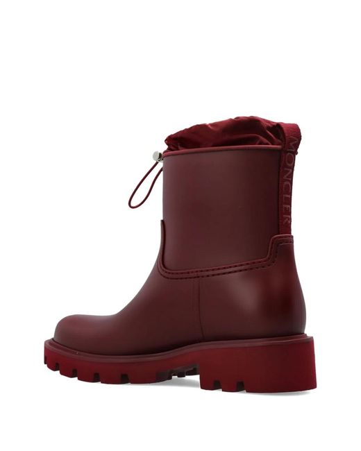 Moncler Red Kickstream Rain Short Water Boot