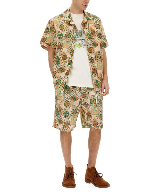 Drole de Monsieur Natural Bermuda Shorts With Print for men