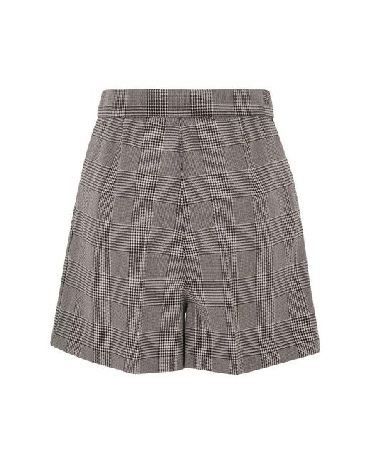 Max Mara Gray Embroidered Wool Agoraio Shorts