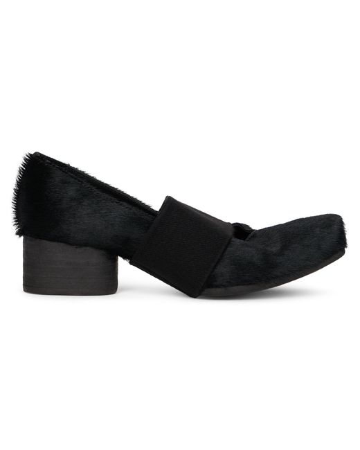 Uma Wang Black Slippers With Fur