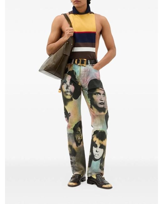 Versace Multicolor Printed Regular Jeans for men