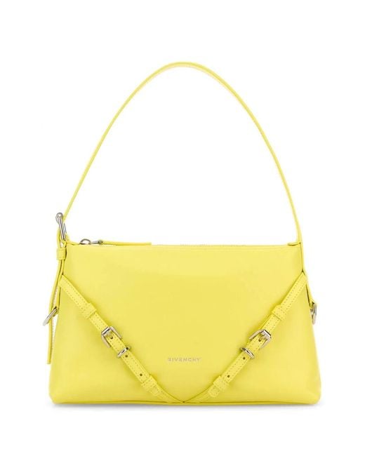 Givenchy Yellow Leather Mini Voyou Shoulder Bag