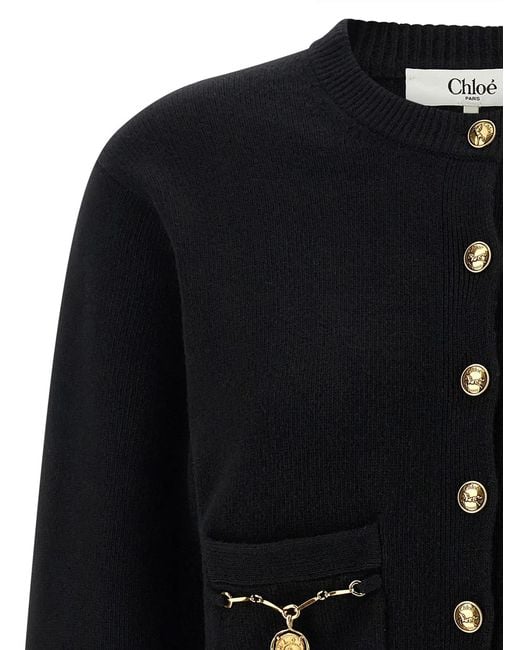 Chloé Black 'Horse Medal' Cardigan