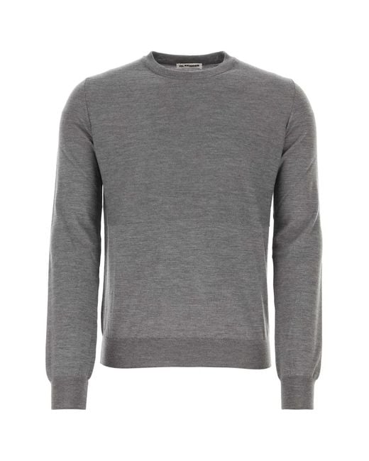 Jil Sander Gray Wool Sweater for men
