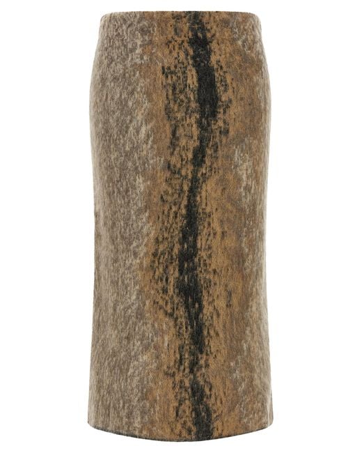 Nude Natural Wool And Alpaca Skirt
