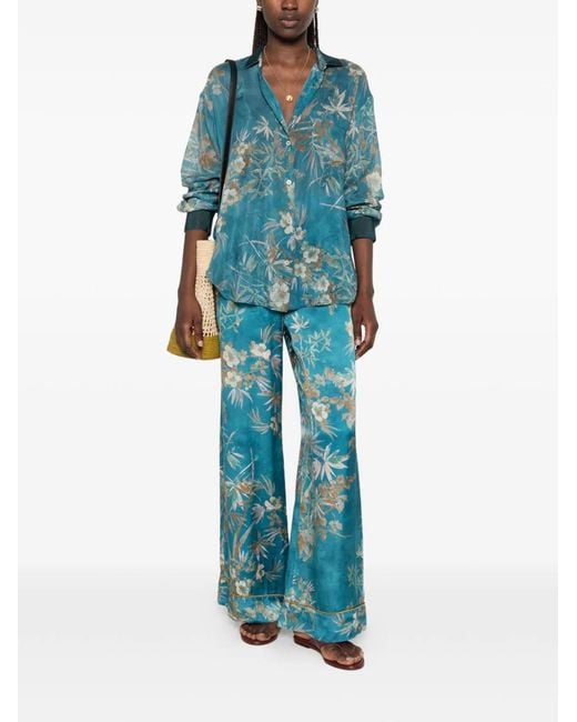 Forte_forte Blue Cotton And Silk Printed Shirt