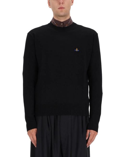Vivienne Westwood Black Alex Jersey With Logo for men