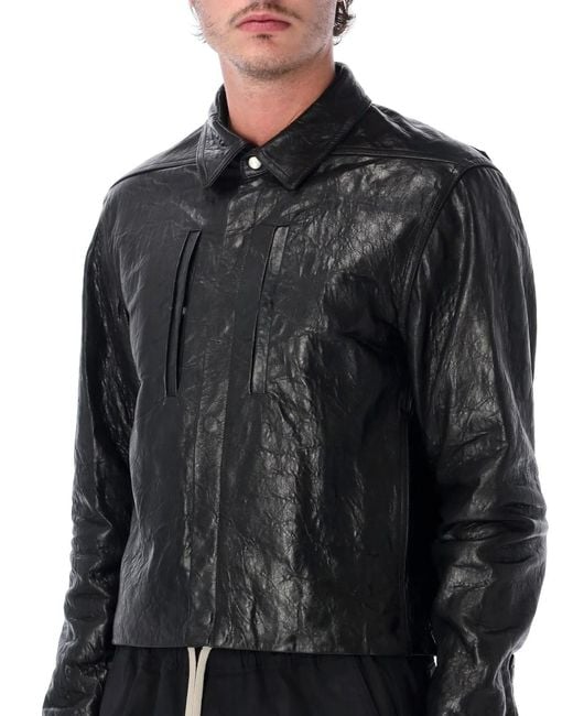Rick Owens Black Alice Leather Jacket for men