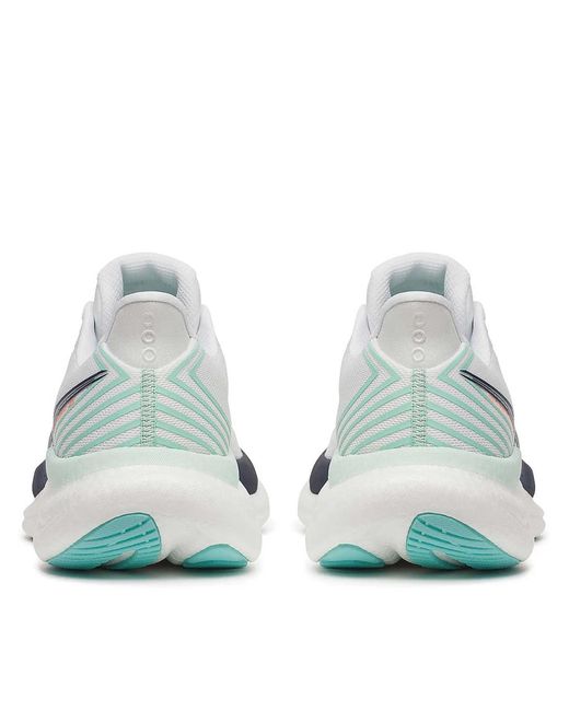 Saucony White Dynamic And Mint Running Sneakers