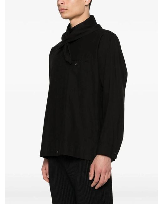 HOMME PLISSÉ Black Homme Plisse Issey Miyake Chest-Pocket Shirt for men