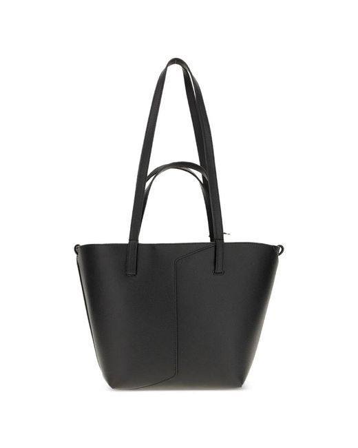 Emporio Armani Black Small Leather Tote Bag