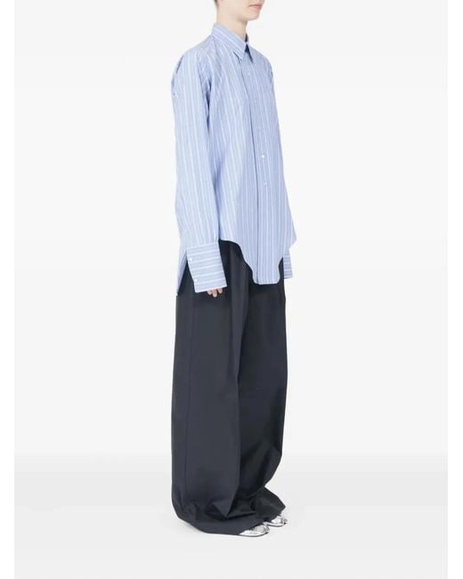 Maison Margiela Blue Cotton Shirt Italy