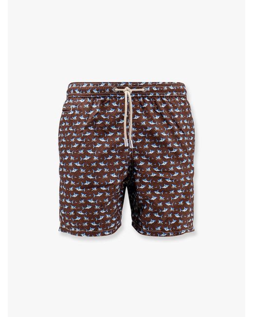 Mc2 Saint Barth White Lighting Micro Fantasy Recycled Polyester Swim Trunks for men