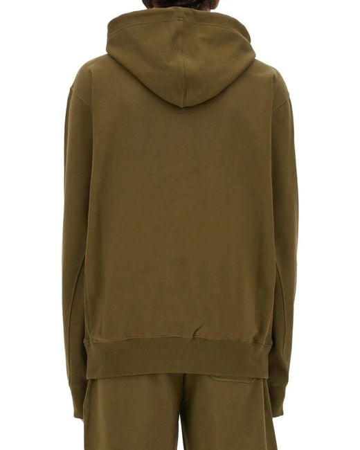 Helmut Lang Green Sweatshirt With Logo for men