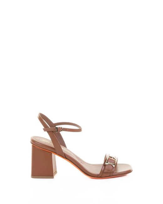 Santoni Pink Leather Sandal