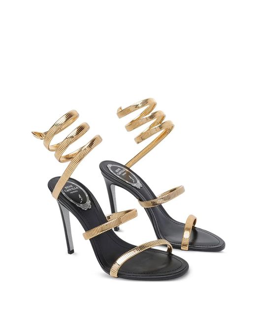 Rene Caovilla Metallic Wrap Strap Open-Toe