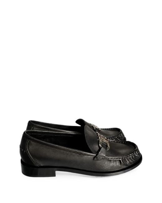 Ferragamo Black Leather Flat Shoes