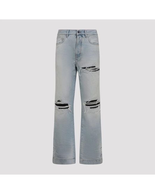 Amiri Gray Mist Cotton Mx1 Straight Flare Jeans for men