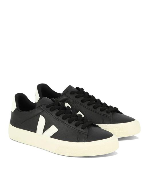 Veja Black Calf Leather Sneakers for men
