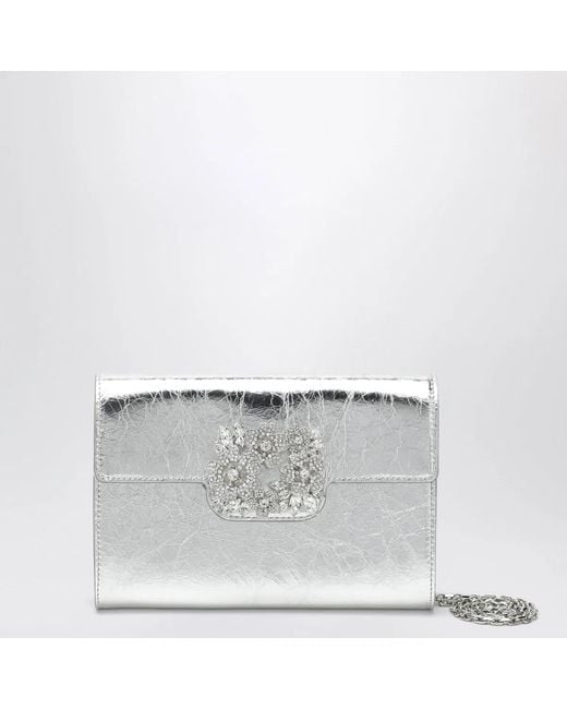Roger Vivier White Efflorescence Mini Clutch