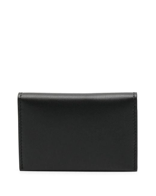 Acne Black Leather Flap Wallet for men