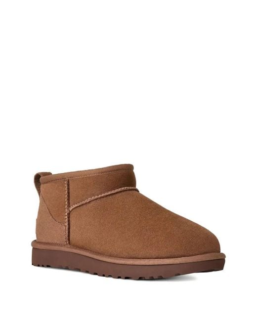 Ugg Brown Classic Ultra Mini Suede Boots For